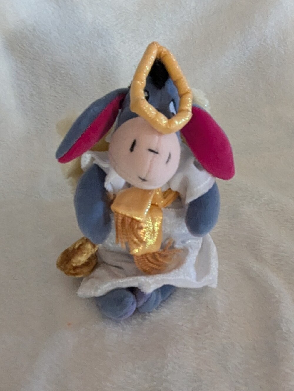 Vintage Disney Store Choir Angel Eeyore Mini Bean Bag Plush 9" (Year 2000)